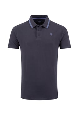 Weird Fish Dylan Organic Cotton Tipped Collar Polo Shirt Midnight Size XL
