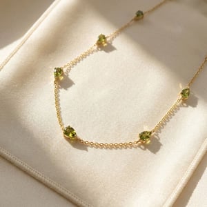 Peridot August Birthstone Minimalist Gold Vermeil Plated Necklace