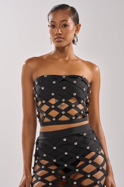 AKIRA Crazy Enough Bandeau | Black | Size 1X