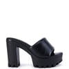 AKIRA Azalea Wang Cool Cat Chunky Slip On Platform Sandal | Black | Size 10