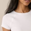 White Ribbed Raglan Jersey T-Shirt