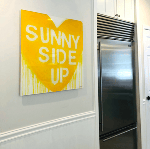 Sunny Side Up Drippy Heart Art Print