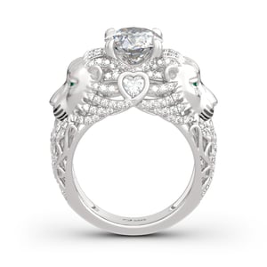 Jeulia Lion Inspired Round Cut Sterling Silver Ring