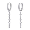 Dangle Bar Huggie Earrings Sterling Silver