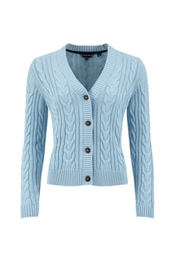 Weird Fish Constance Cable Knit Cardigan Skyway Size 8