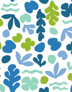 Sea Garden' Wallpaper by Tea Collection - Lapis Lime - Traditional / 27 in. x 27 ft.
