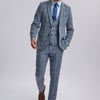 Kris - Sky Blue Tweed Three Piece Suit