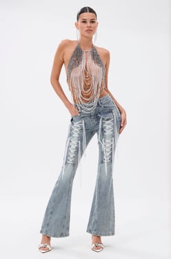 AKIRA Tied Up Flare Jeans | Size 1X