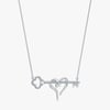 Clover Heart & Key Necklace - 0.20 CT
