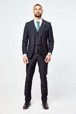 Parker Black Men's Three Piece Suit