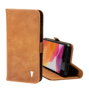 iPhone SE & iPhone 8/7 Leather Wallet Case (with stand function) - Tan