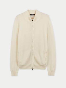 Essential Full-Zip Cashmere Cardigan - 3XL / White / MK03-01