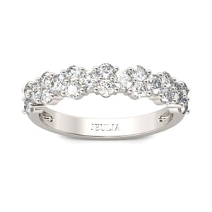 Jeulia Dainty Round Cut Sterling Silver Women's Band