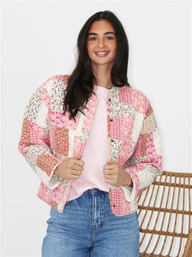 Jdy Fia Jacket - Cloud Dancer Pink Patchwork - XS