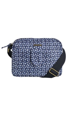 Weird Fish Corrie Printed Cross Body Bag Navy Size ONE