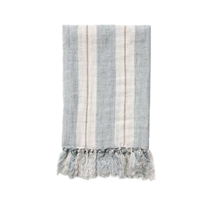 Laguna Ocean /  Natural Linen Throw Blanket