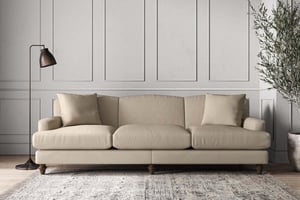 nkuku Deni Sofa | Make To Order | Super Grand | Recycled Cotton Stone