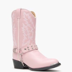 Lil' Durango® Big Kid Pink Rhinestone Western Boot