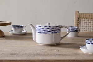nkuku Indigo Drop 4 Person Teapot | Tableware | Large