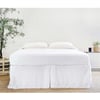 Pleated White Linen Queen Bed Skirt