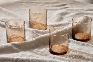 nkuku Yala Hammered Tumbler Set Of 4 | Glassware | Mauve