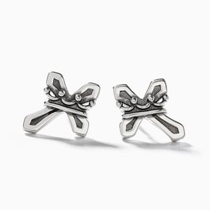 Jeulia "Crown and Cross" Sterling Silver Earrings