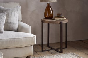 nkuku Chakala Reclaimed Wood Side Table | Tables | One Size | Reclaimed Wood & Iron