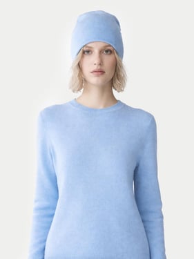 $99 Cashmere Hat & Sweater - XL / sky blue / WK203/AK98-1342