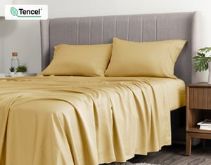 QE Home 350TC BeechBliss TENCEL™ Modal Sheet Set in Sun Shower, Yellow, Twin