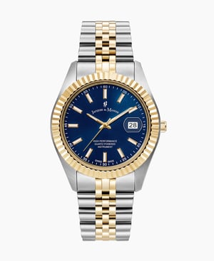 Inspiration Business 40mm Three-hands Date Two-tone Blue dial Stainless steel swiss watch - 40 mm