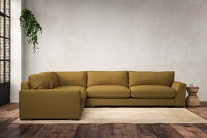 nkuku Guddu Left Hand Corner Sofa | Make To Order | Grand | Recycled Cotton Ochre