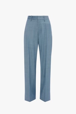 Victoria Beckham Curved Leg Trouser In Cloud Blue - 14 - Womens
