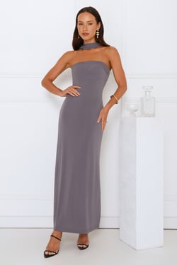 Starlight Serenade Maxi Dress Grey