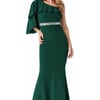 Goddiva Off The Shoulder Flair Maxi Dress - Emerald