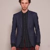 ST Navy Herringbone Wool Blazer
