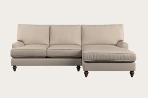 nkuku Marri Large Right Hand Chaise Sofa | Make To Order | Recycled Cotton Natural | No Colour