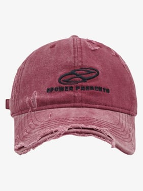 Thesupermade Ripped Denim Baseball Cap - 2028 - Red / One Size