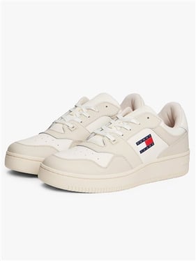 Tommy Jeans Mens Retro Fine Cleat Basketball Trainers - Ivory - 41