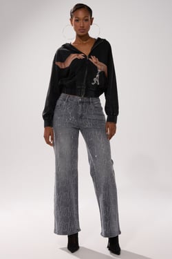 AKIRA Perfect Like Me Embellished Denim | Size 1X