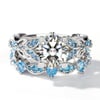 Jeulia Butterfly Round Cut Sterling Silver Ring Set