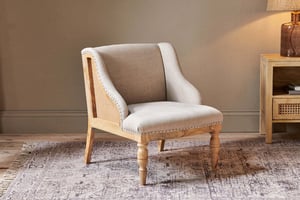 nkuku Elbu Deconstructed Linen Armchair | Seating | One Size | Stone