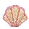 Seashell Handwoven Iraca Napkin Holder - Accented Borders / Red