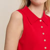 Red Collared Ribbed Vest