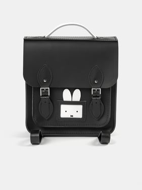 The Peekaboo Miffy Small Portrait Backpack - Black & Brilliant White