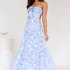 Ethereal Spring Strapless Maxi Dress Blue