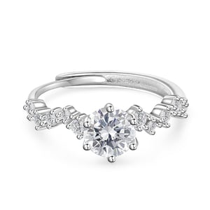 Jeulia Vintage Solitaire Promise Ring Sterling Silver