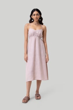 Strappy Midi Camisole Dress in Pink - Hemp Pink / 3XL
