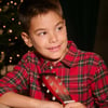 Boys Red Plaid Button Down Shirt