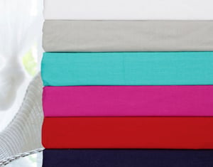 QE Home 200TC Cotton Percale Fitted Sheet, Blue, King