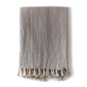 Montauk Linen Queen Blanket   Natural